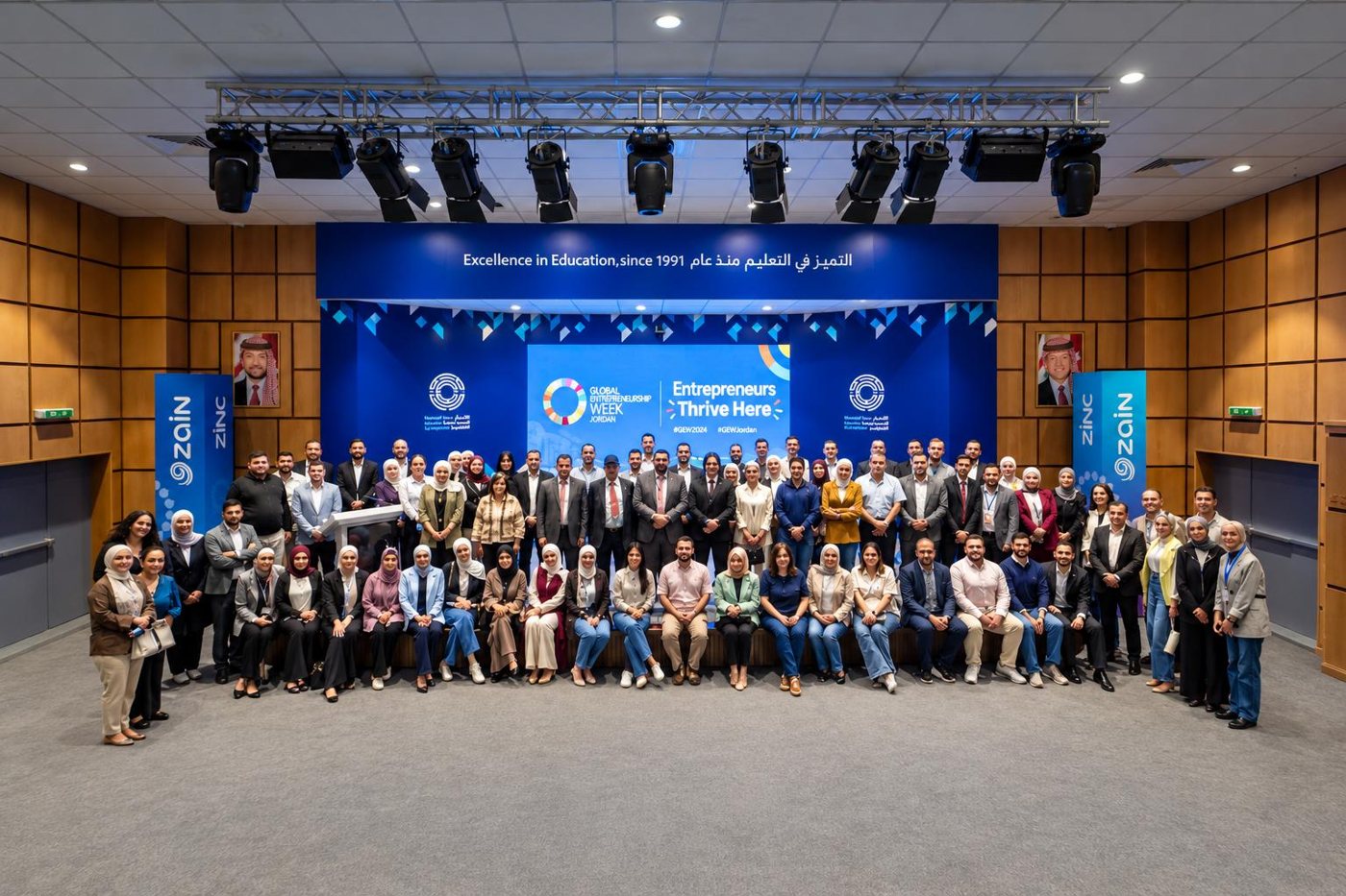 Group photo at Global Entrepreneurship Week Jordan 2024
